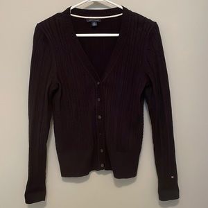 Tommy Hilfiger Women’s Black Cable Knit Cardigan Size S